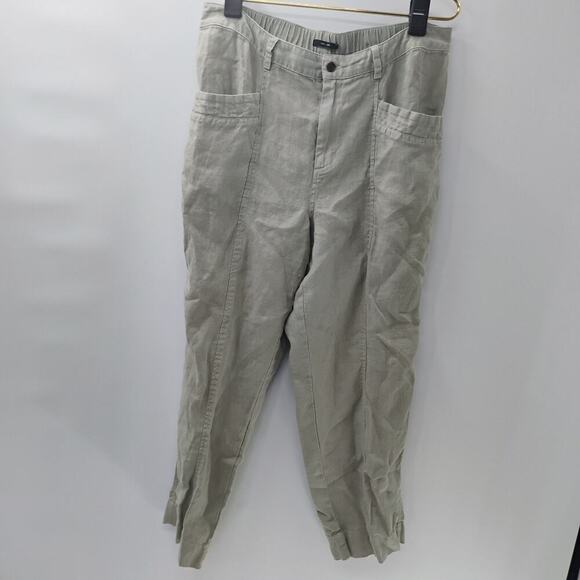 Cynthia Rowley Pants Women's Size Large Gray Pull On Jogger Linen Blend - Picture 7 of 9